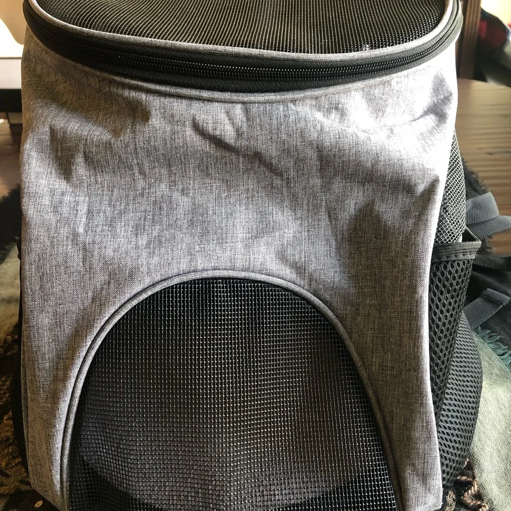 Gray Dog Carrier Backpack
